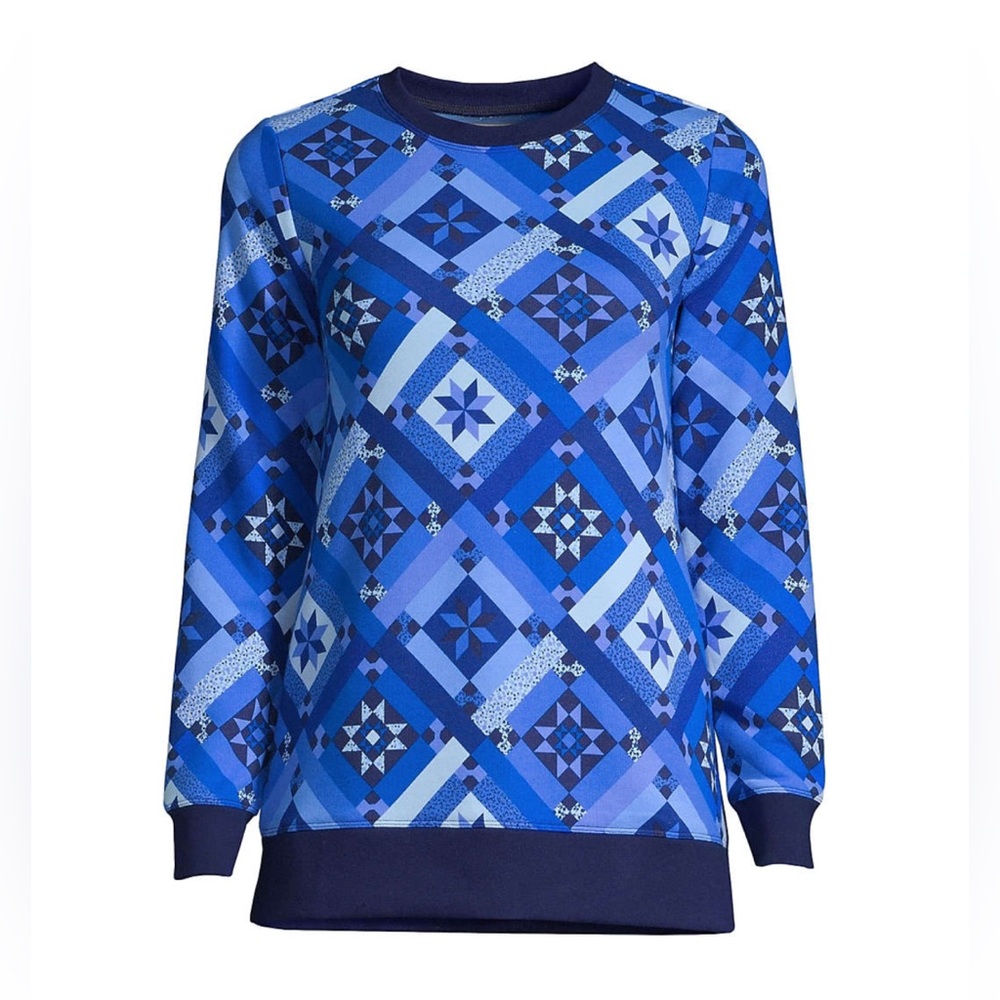 Lands’ End Sweatshirt Tunic - Serious Sweats Crewneck Long Sleeve Size L (14-16)